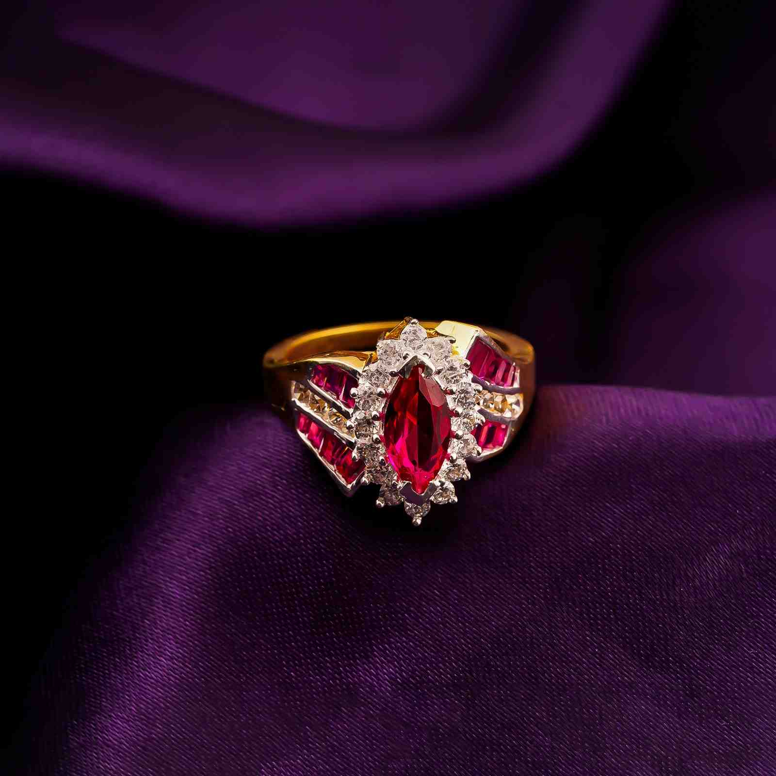 Silver Marquise Halo Cocktail Ring