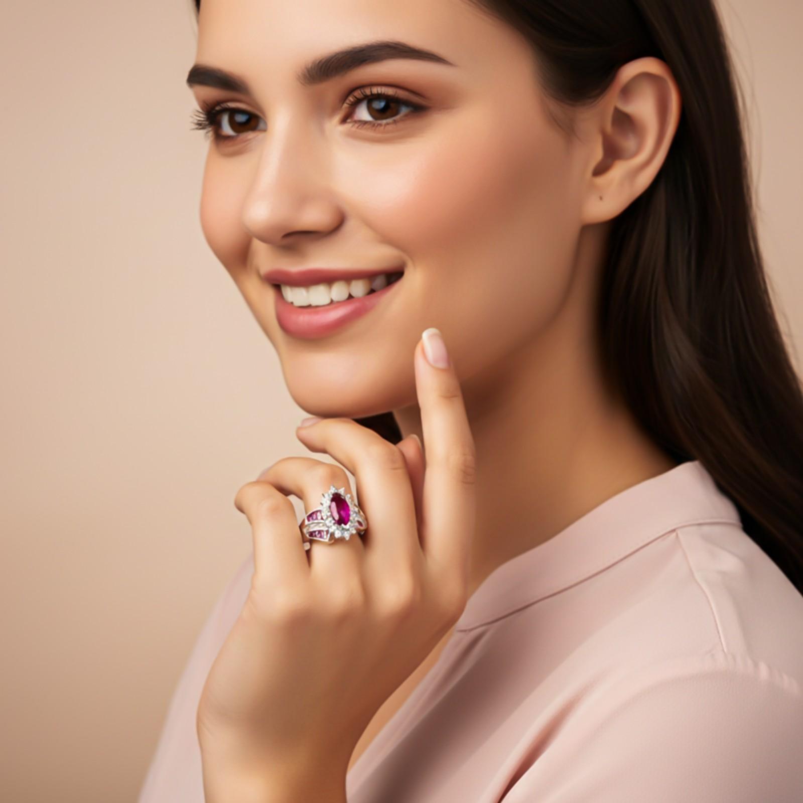Silver Marquise Halo Cocktail Ring