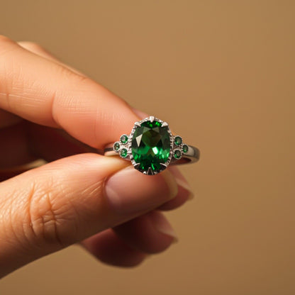 Silver Cluster Ring for Women