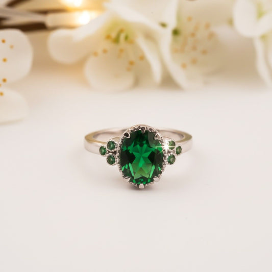 Silver Cluster Ring for Women