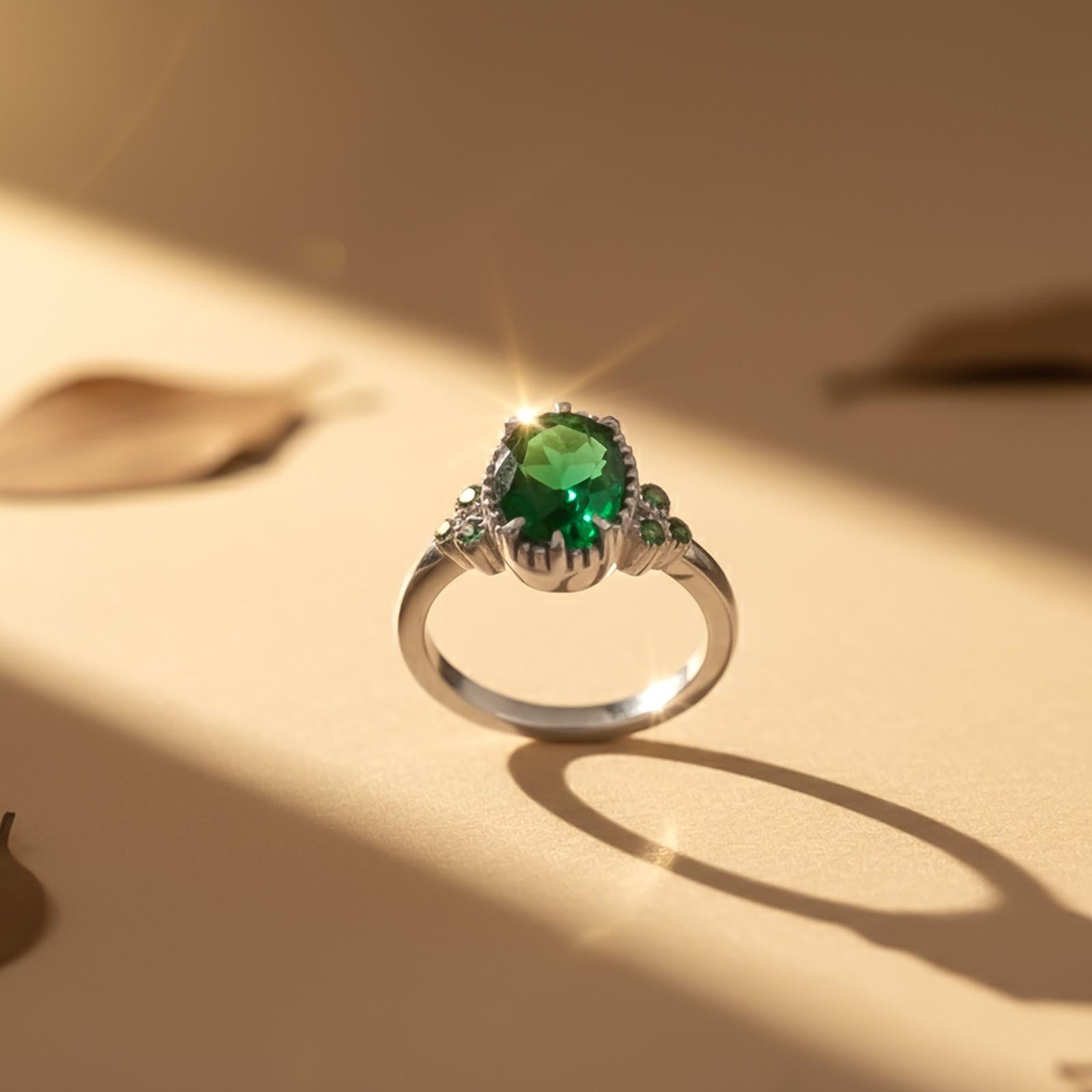 Silver Cluster Ring for Women