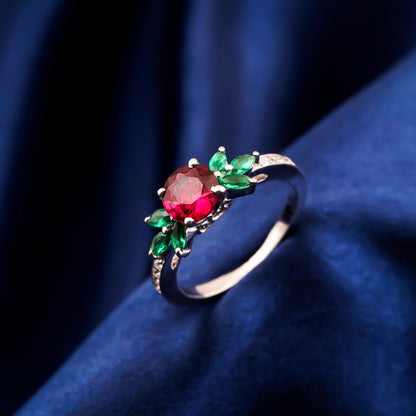 Silver Floral Accent Ring for Women