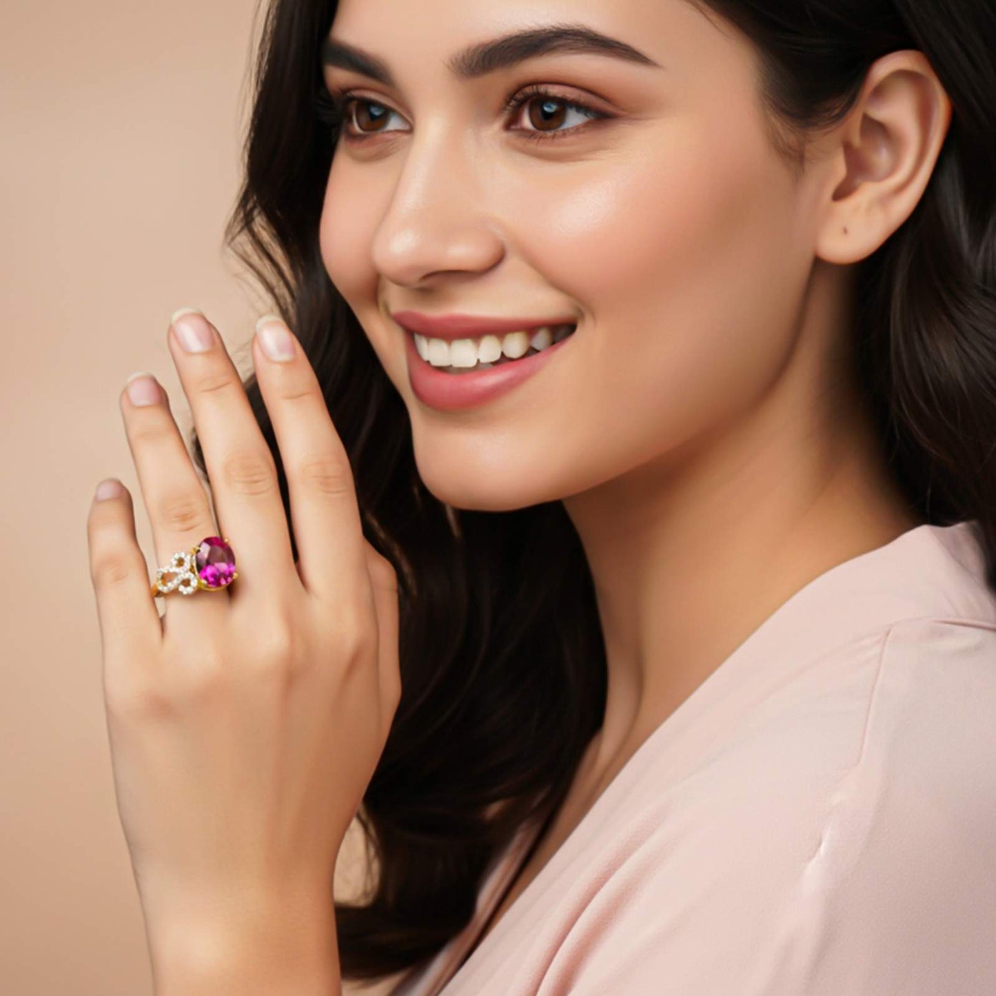 Silver Red Ruby Designer Ring