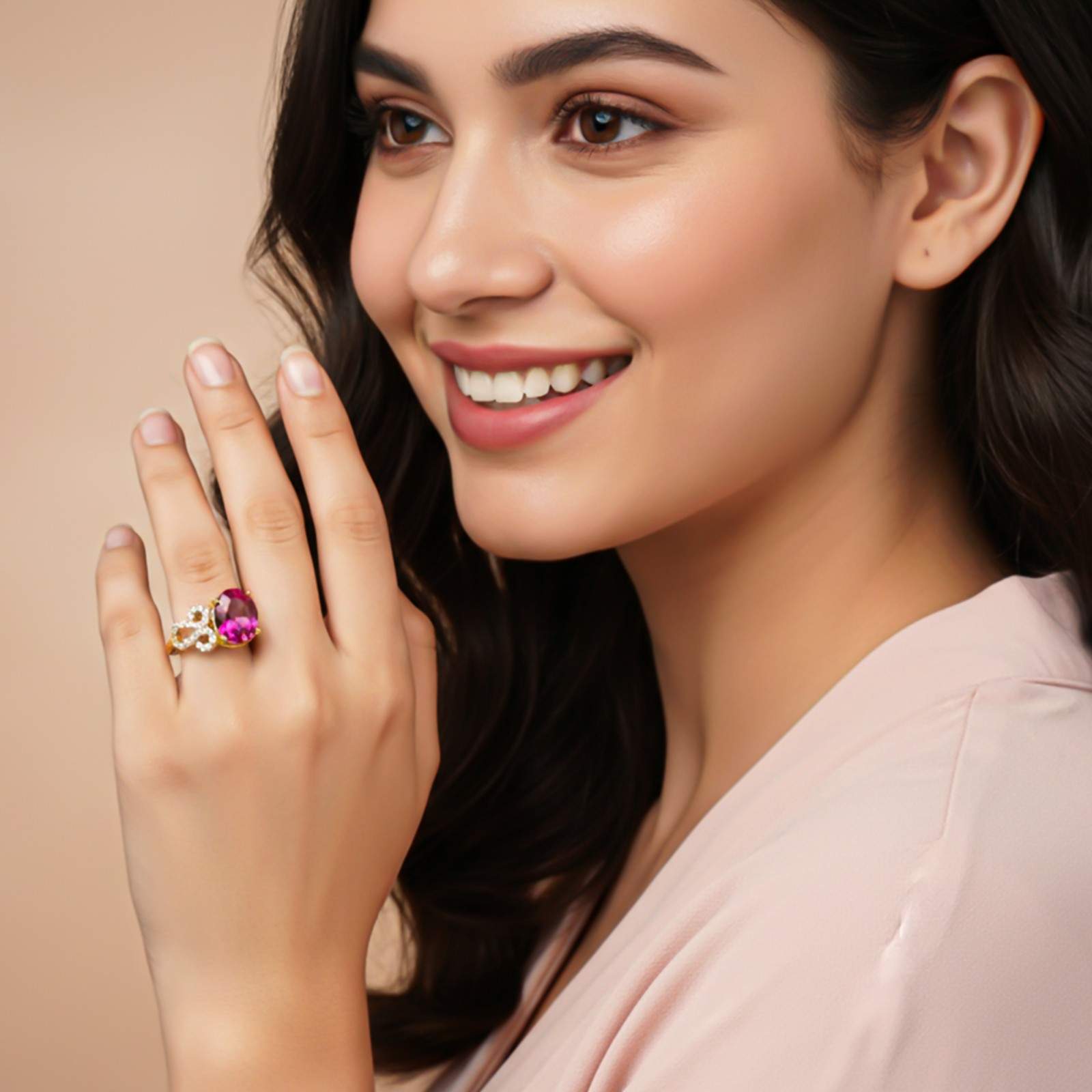 Silver Red Ruby Designer Ring
