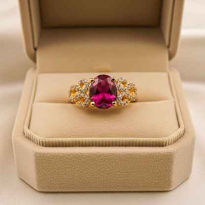 Silver Red Ruby Designer Ring