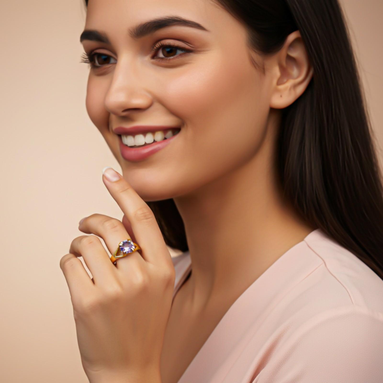 Silver Amethyst Solitaire Ring