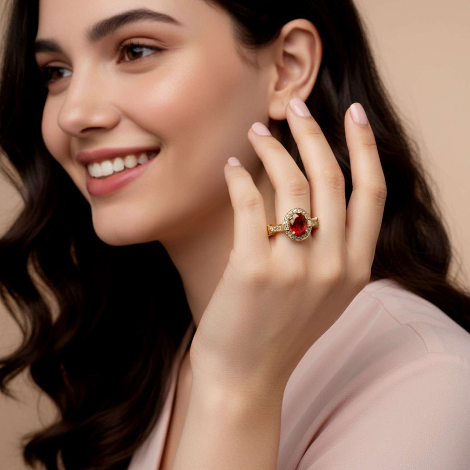 Silver Halo Designer Ring for Women