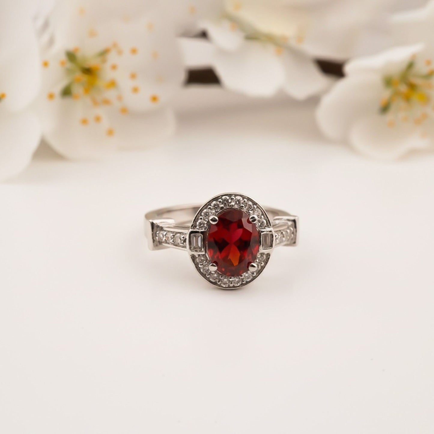Silver Halo Designer Ring for Women