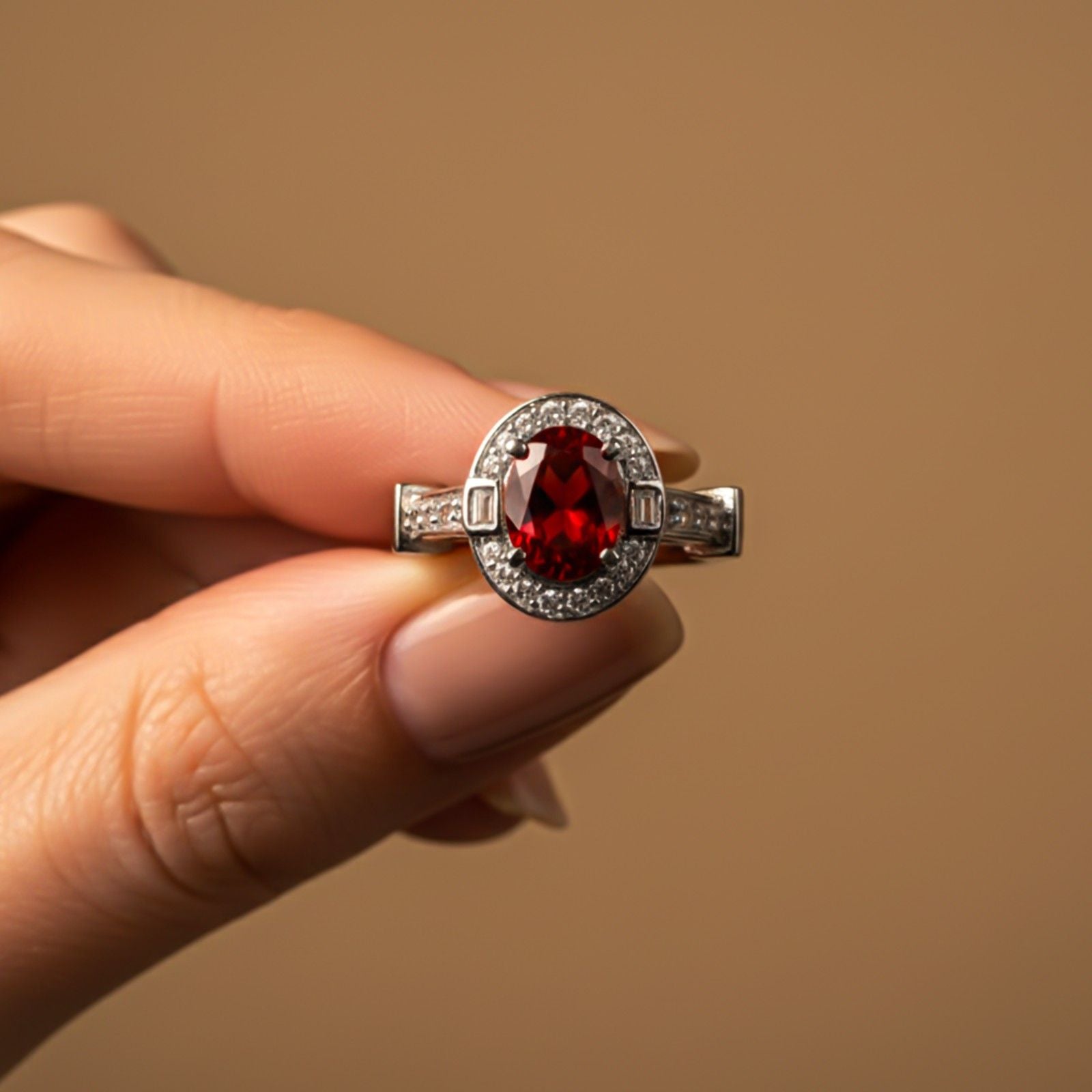 Silver Halo Designer Ring for Women