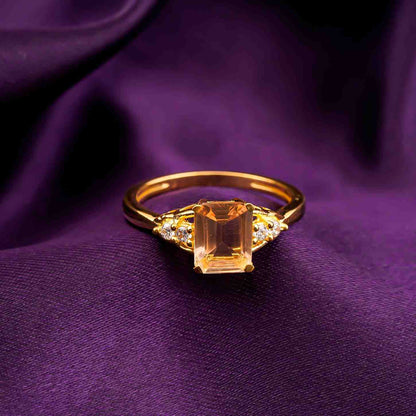 Silver Morganite Accent Ring for Women
