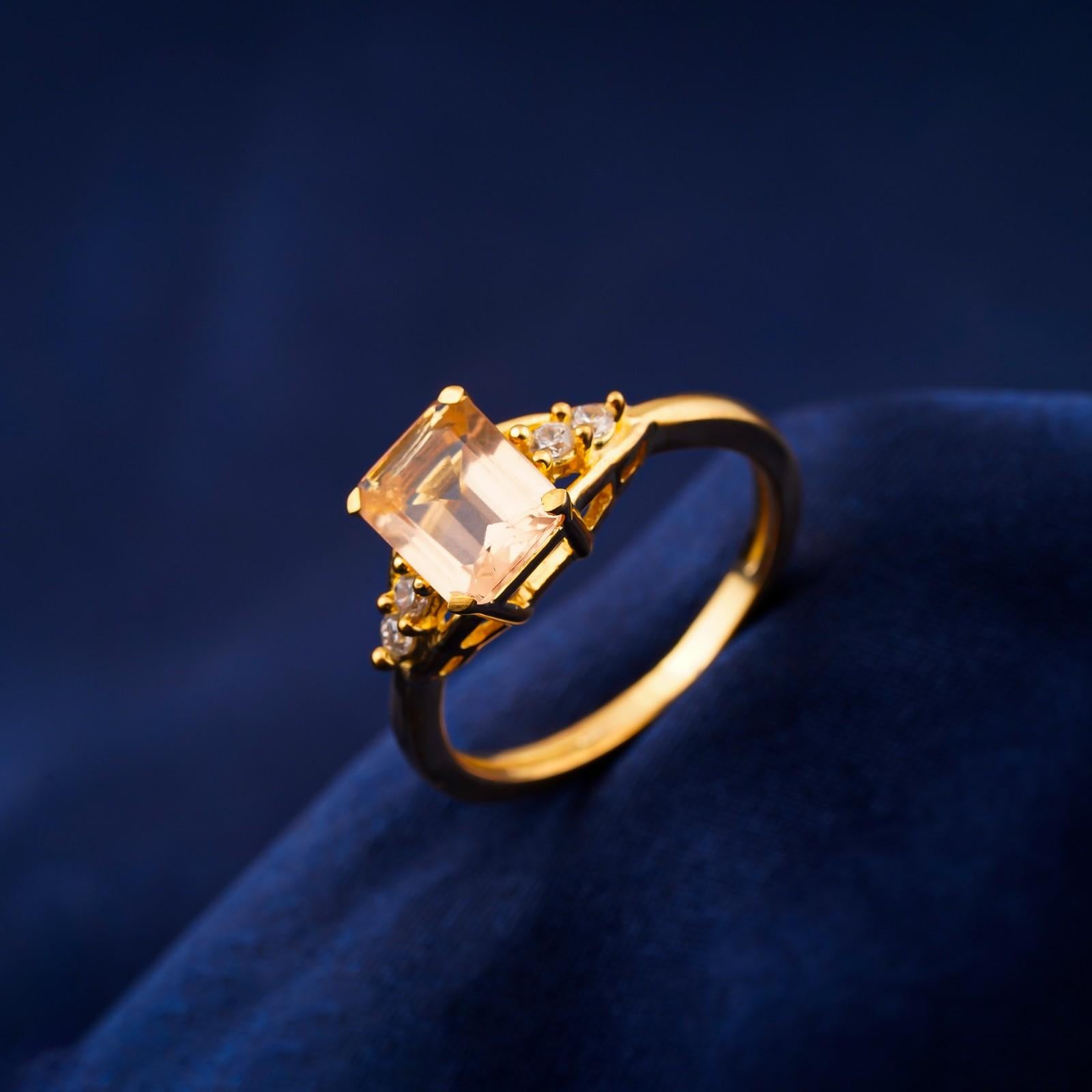 Silver Morganite Accent Ring for Women