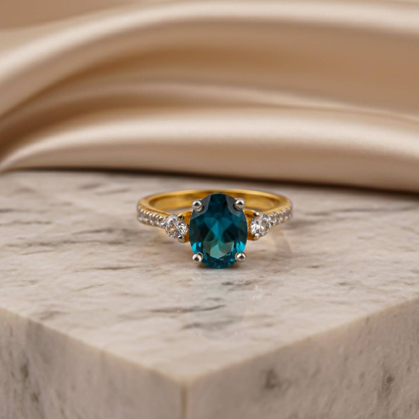 Silver London Blue Topaz Accent Ring