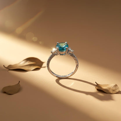 Silver London Blue Topaz Accent Ring
