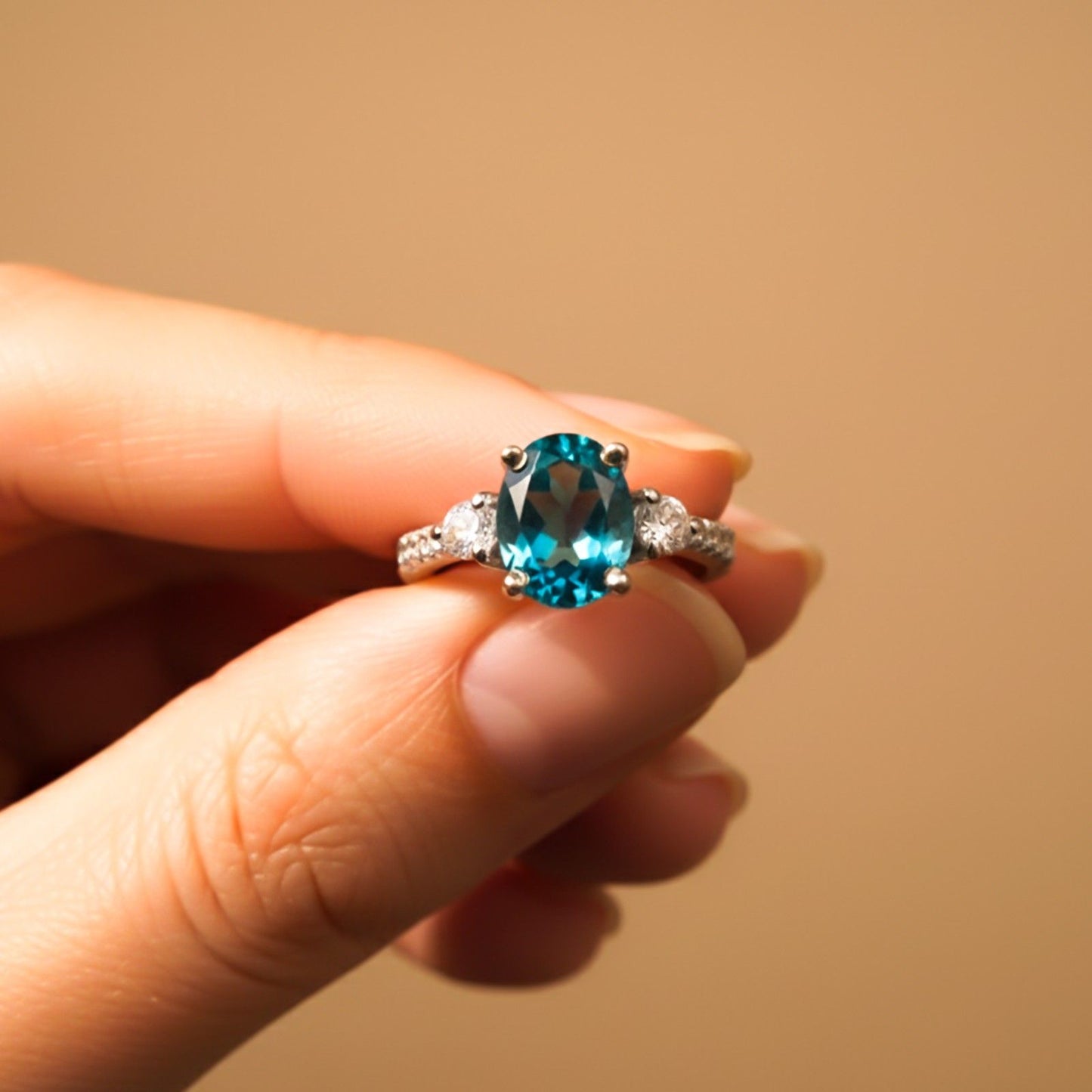 Silver London Blue Topaz Accent Ring