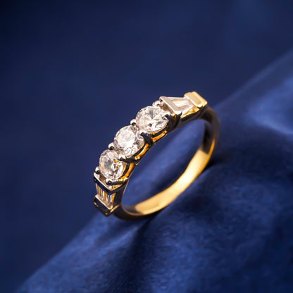 Silver Three Stone Ring for Women