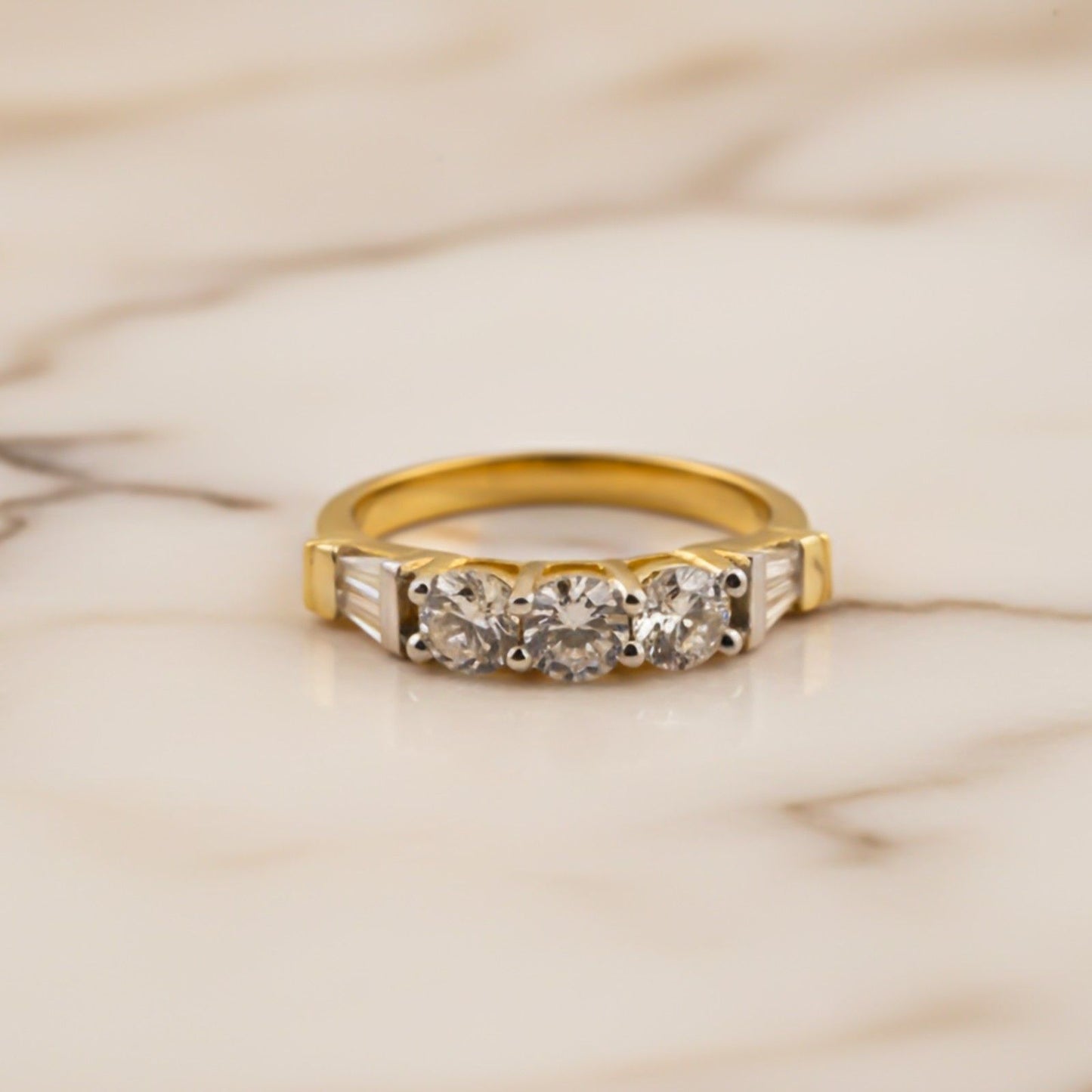 Silver Three Stone Ring for Women
