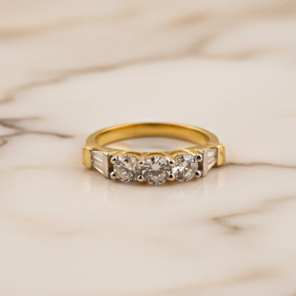 Silver Three Stone Ring for Women