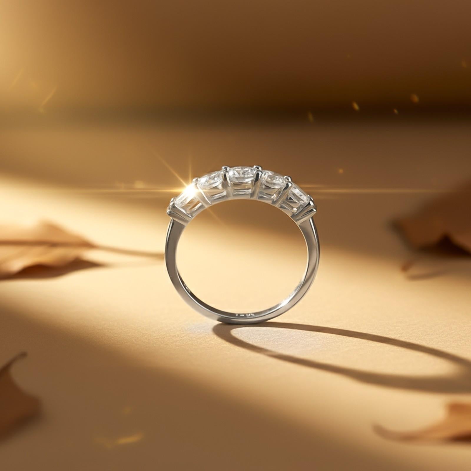 Silver Three Stone Ring for Women