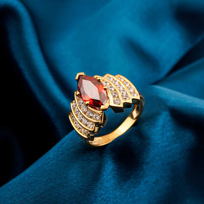 Silver Ruby Vintage Style Ring