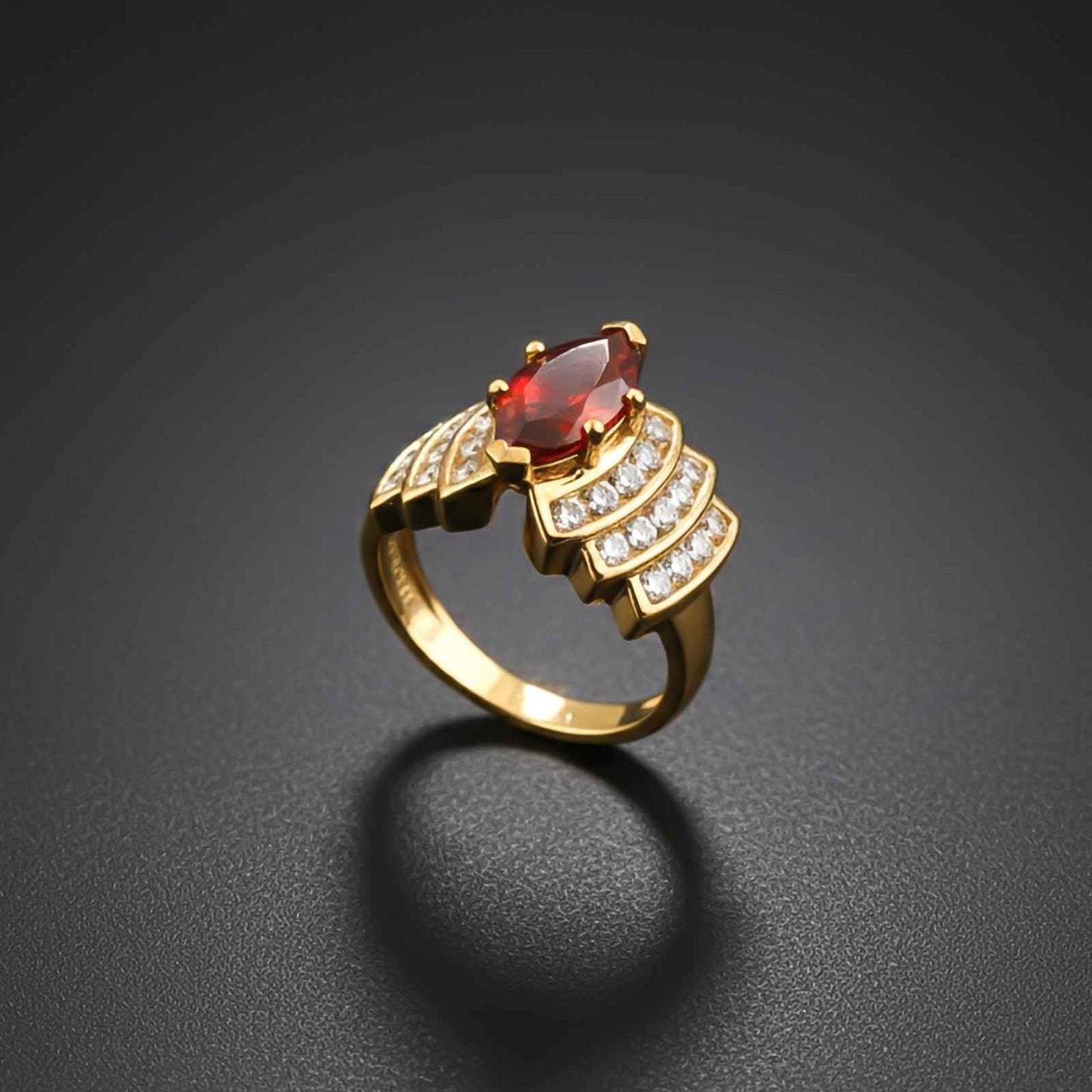 Silver Ruby Vintage Style Ring