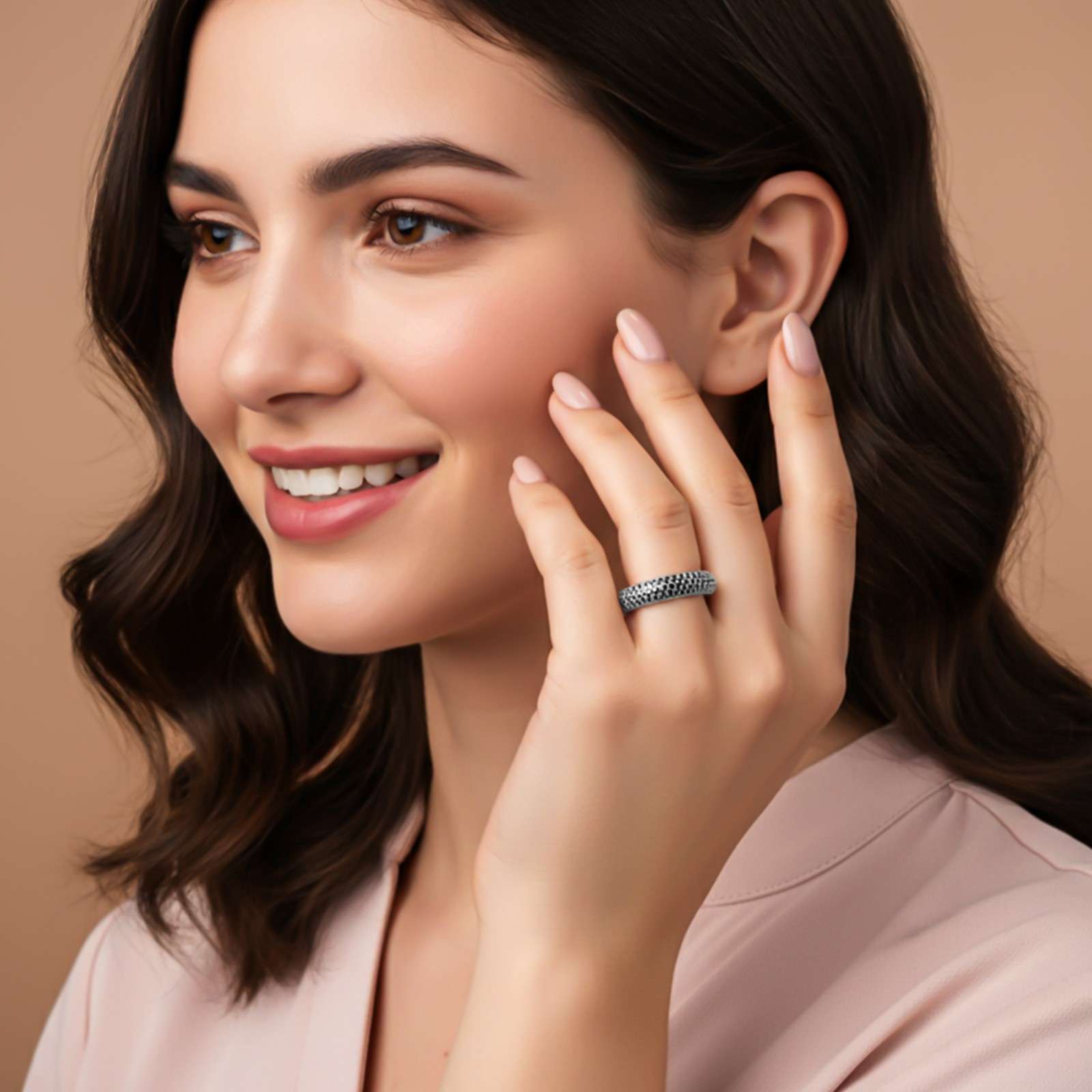Silver Wide Band Designer Ring