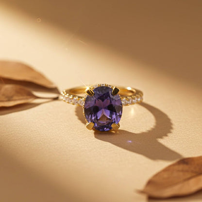Silver Blue Sapphire Solitaire Ring