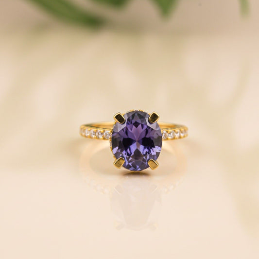 Silver Blue Sapphire Solitaire Ring