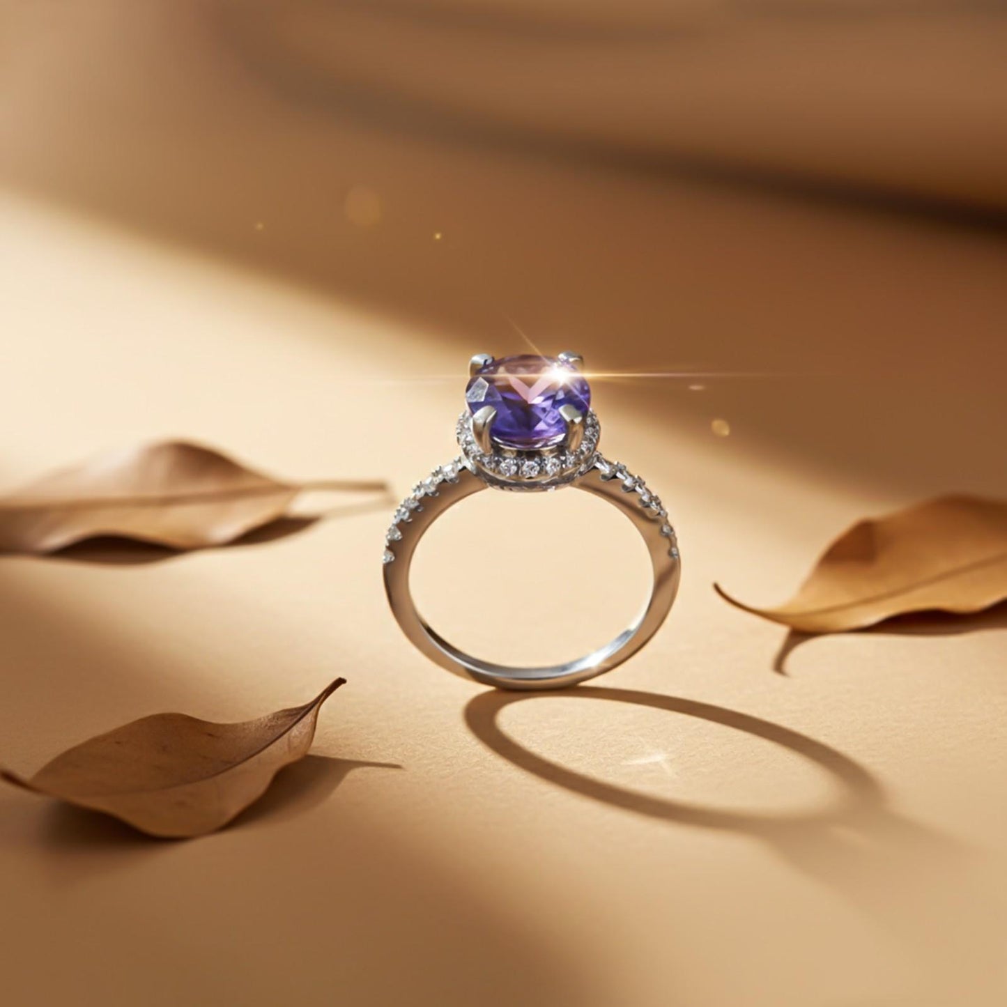 Silver Blue Sapphire Solitaire Ring