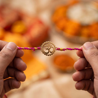 Golden Protected OM Rakhi
