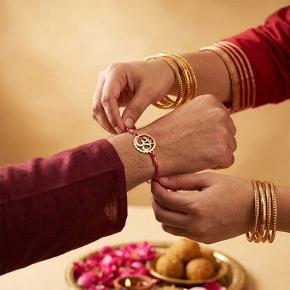 Golden Protected OM Rakhi
