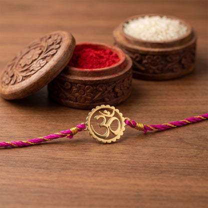 Golden Protected OM Rakhi