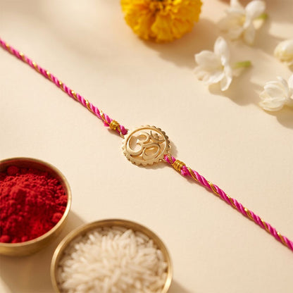 Golden Protected OM Rakhi