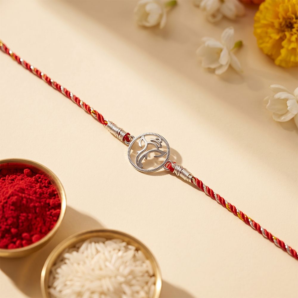 Silver Ganesha God Rakhi