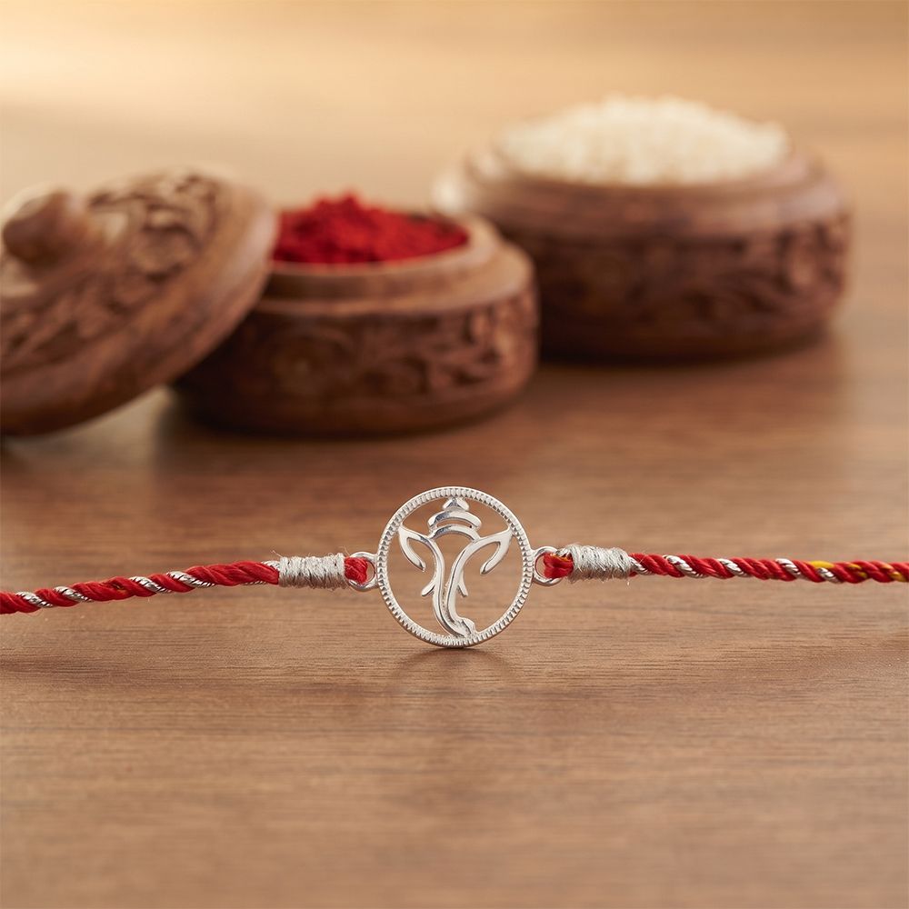 Silver Ganesha God Rakhi