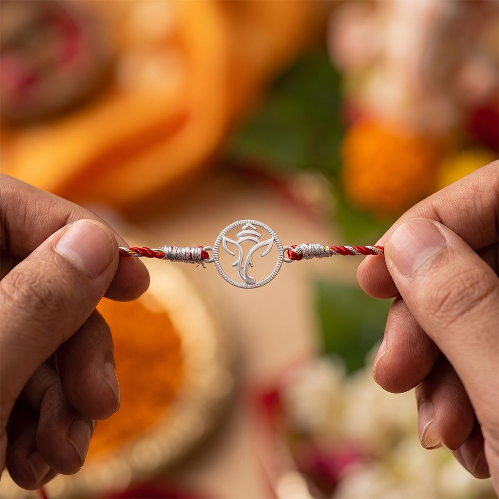 Silver Ganesha God Rakhi