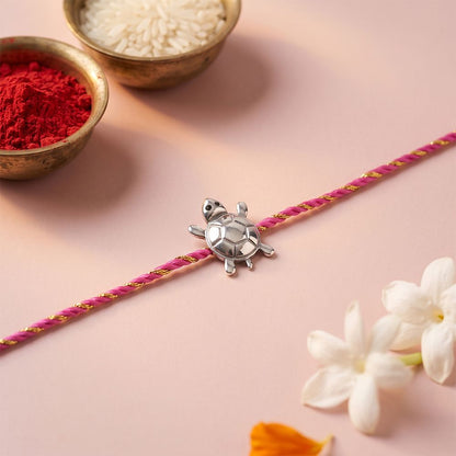 Silver Turtle Rakhi For Brother