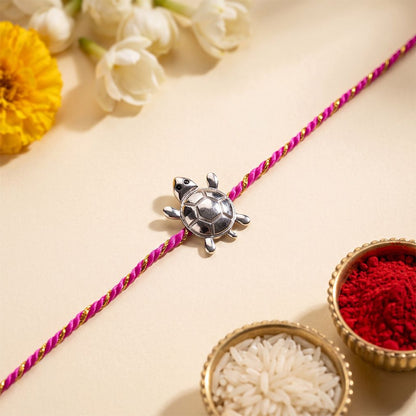 Silver Turtle Rakhi For Brother