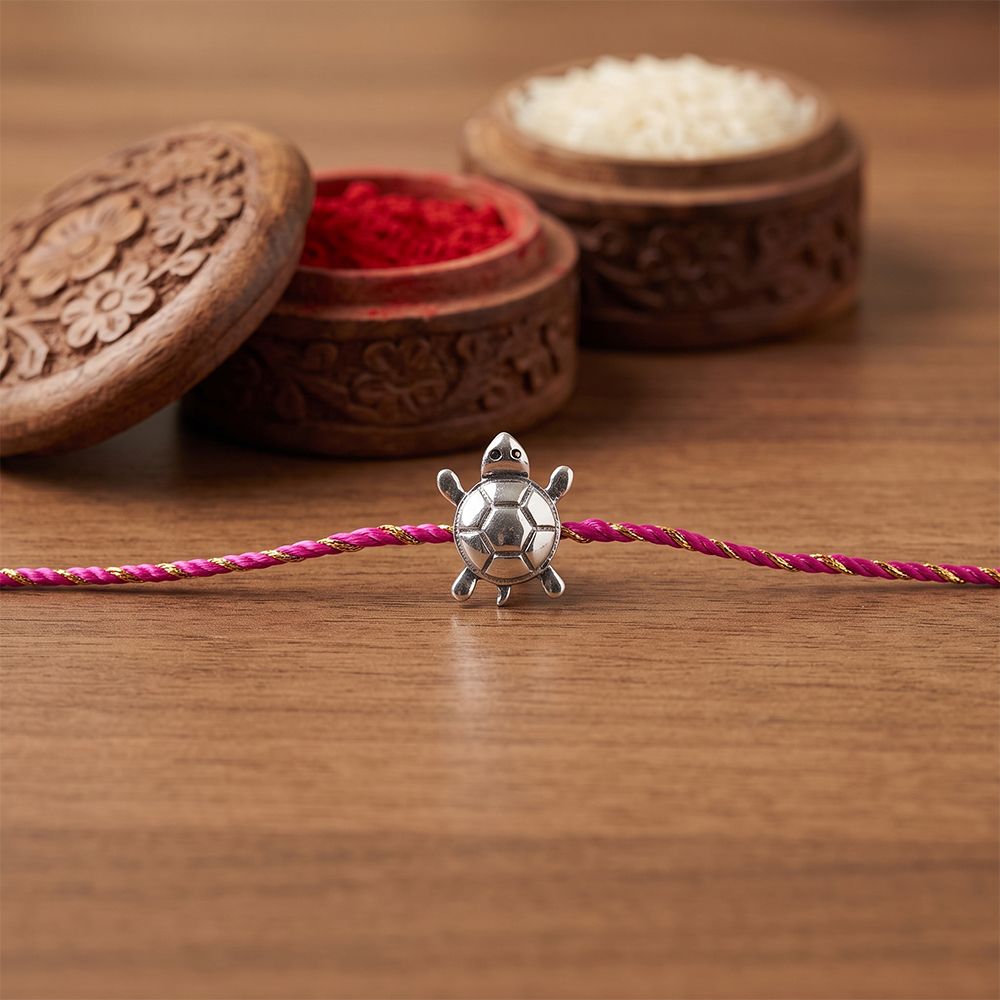 Silver Turtle Rakhi For Brother