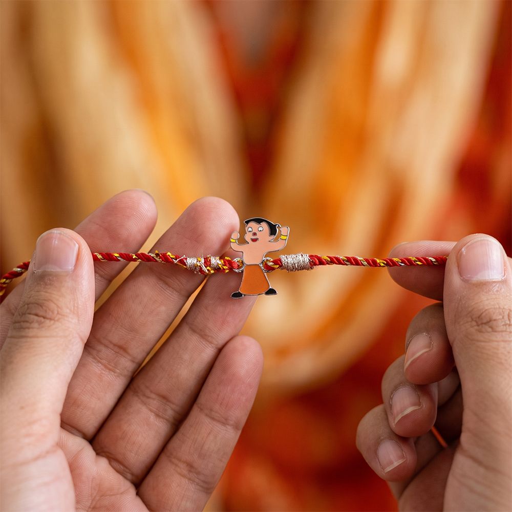 Silver Chota Bheem Rakhi For Kids