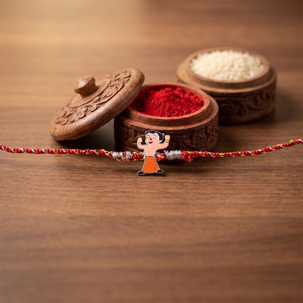 Silver Chota Bheem Rakhi For Kids