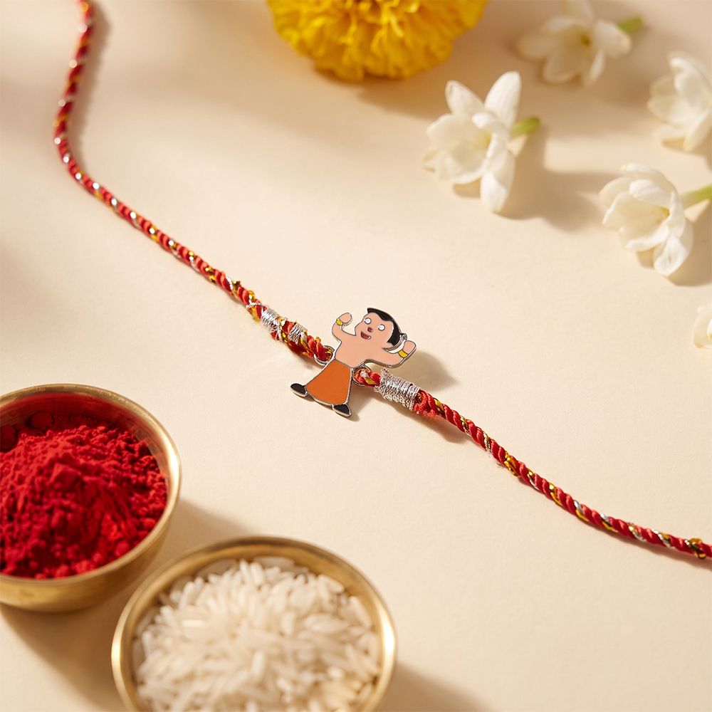 Silver Chota Bheem Rakhi For Kids
