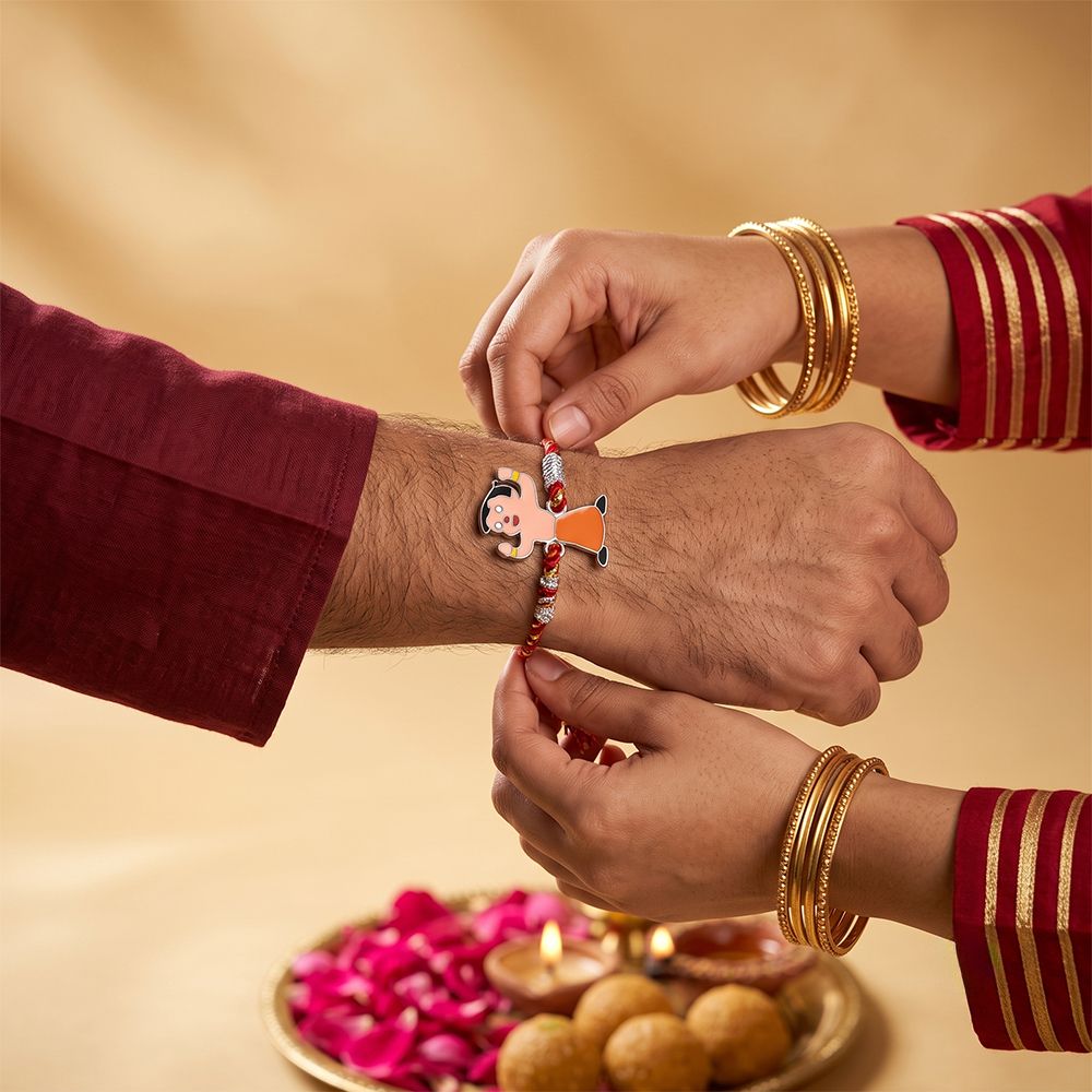 Silver Chota Bheem Rakhi For Kids