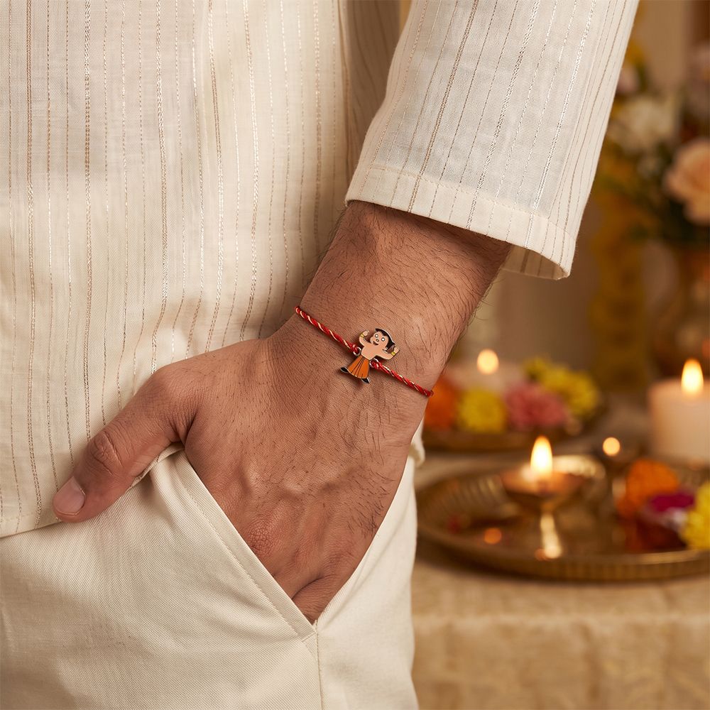 Silver Chota Bheem Rakhi For Kids