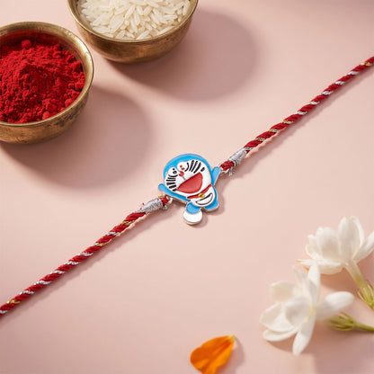 Silver Doreamon Rakhi For Kids