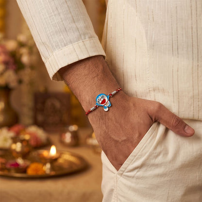 Silver Doreamon Rakhi For Kids