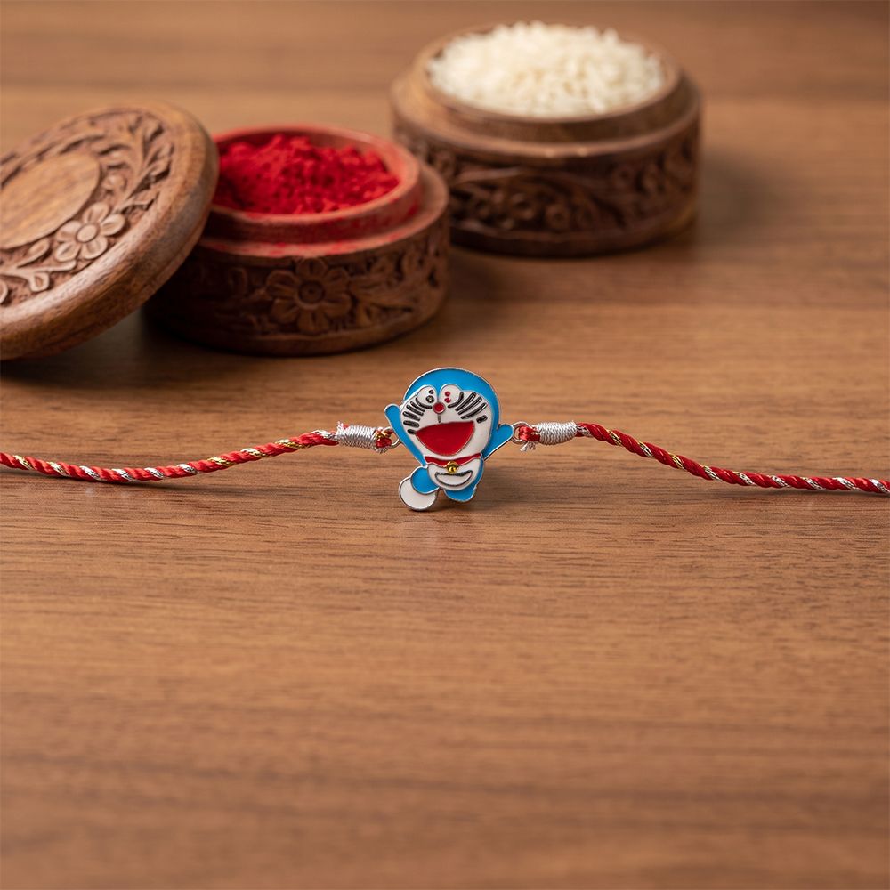 Silver Doreamon Rakhi For Kids