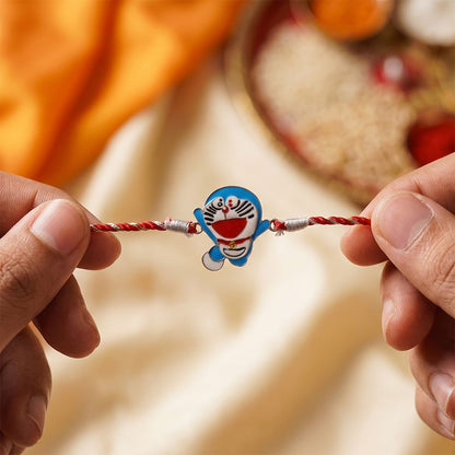 Silver Doreamon Rakhi For Kids