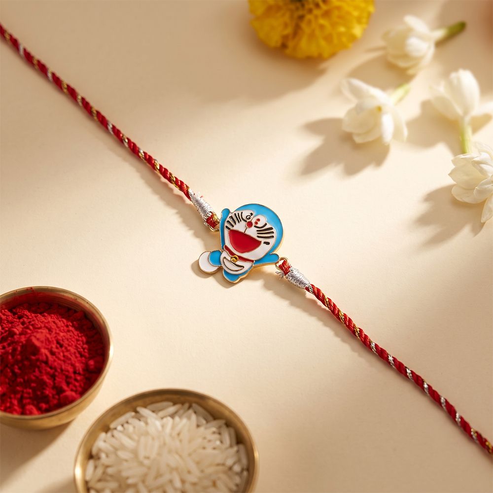 Silver Doreamon Rakhi For Kids