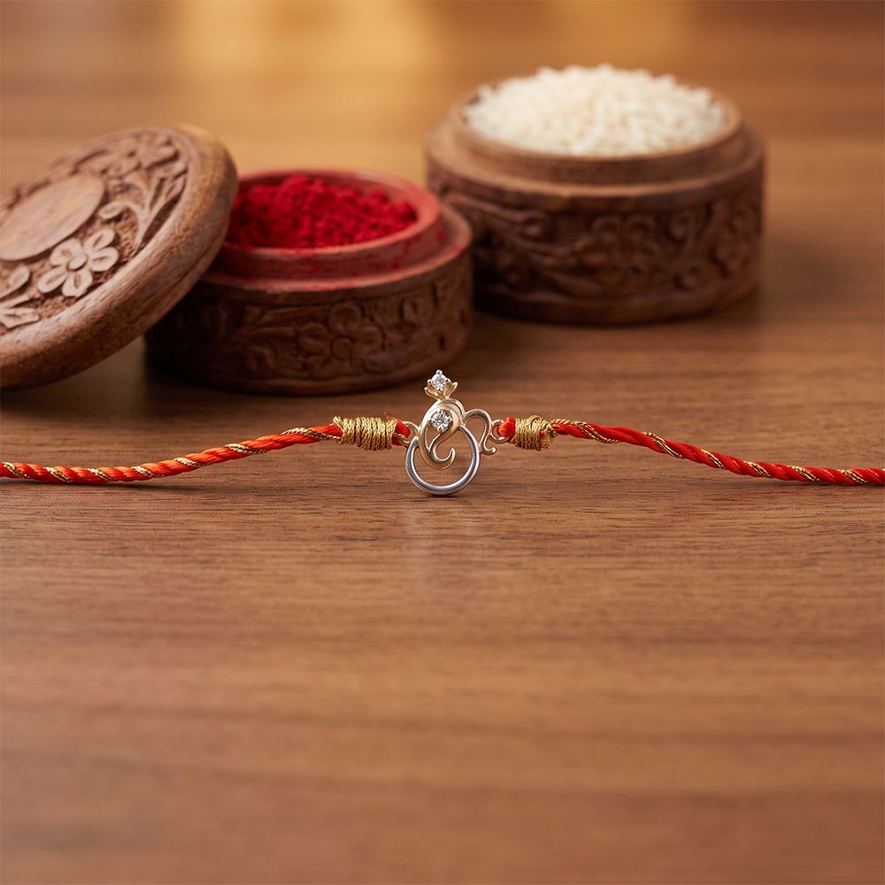 Dual Tone Om Mini Ganesha Rakhi For Kids