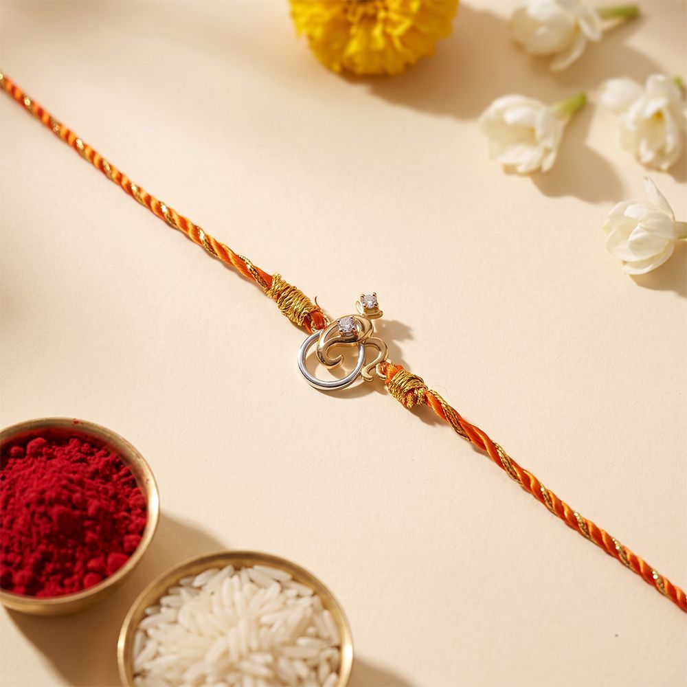 Dual Tone Om Mini Ganesha Rakhi For Kids